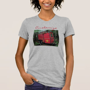 Camiseta Caravana minúscula gitana roja modificada para