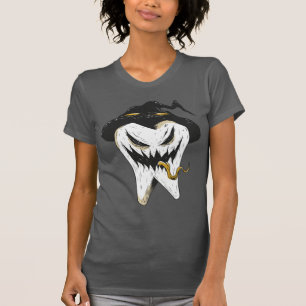Camiseta Caray Ghoulish Tooth en Halloween, Gorra de brujas
