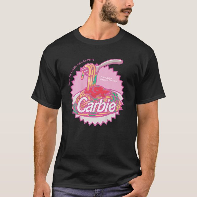 Camiseta Carbie I Love Carbs Bread Pasta Pizza Retro Pink S (Anverso)