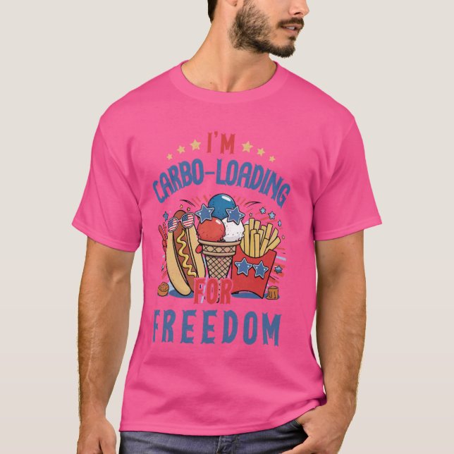 Camiseta Carbo-Loading para Freedom 4 de Julio Hotdog F (Anverso)