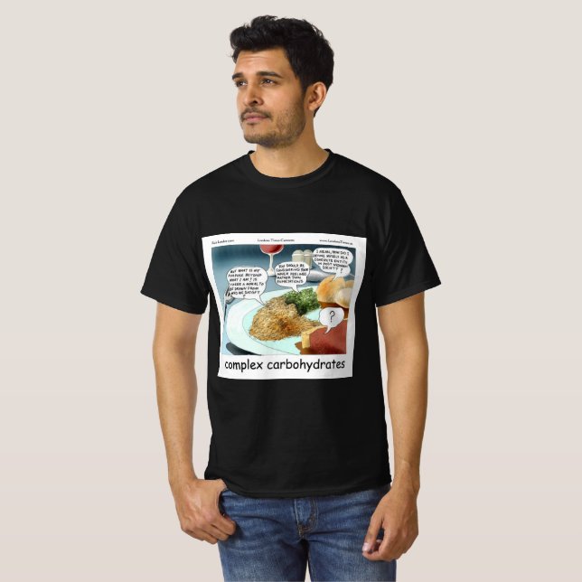 Camiseta Carbohidratos complejos Filosofía Foodie Comic (Anverso completo)