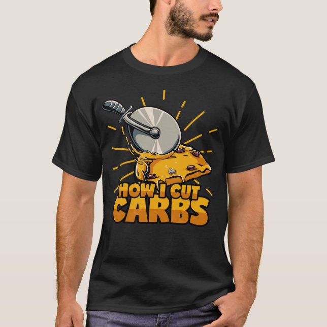 Camiseta Carbohidratos de corte Pizza Knife Dieta Perder Pe (Anverso)