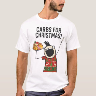 Camiseta Carbohidratos para Navidad Comida Divertida