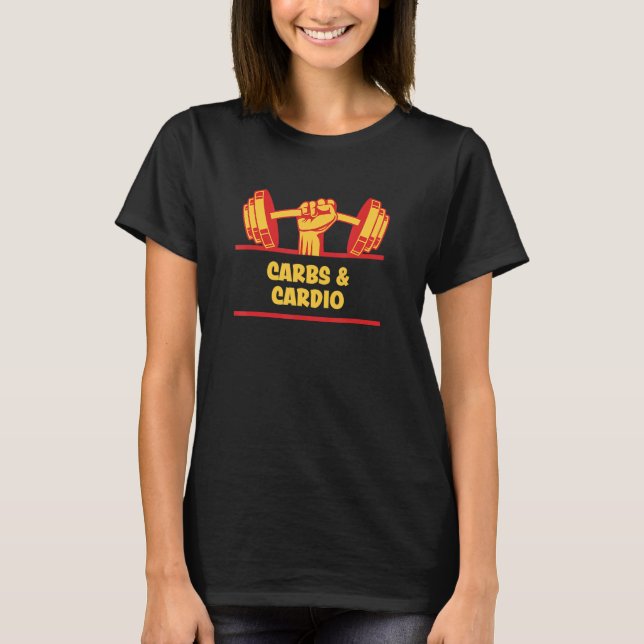 Camiseta Carbohidratos Y Cardio Fitness Curso Sano Gracioso (Anverso)