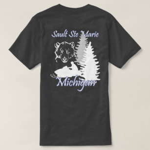 Camiseta Carbón de leña del oso del Snowmobile de Sault Ste