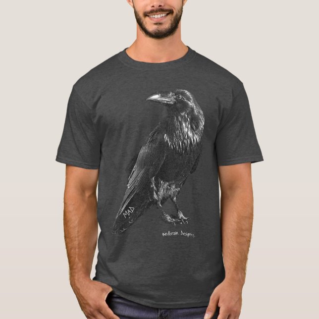 Camiseta Carbón de leña enojado del cuervo (Anverso)