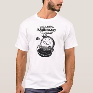 Camiseta Carbón de leña-Fried' de las hamburguesas del