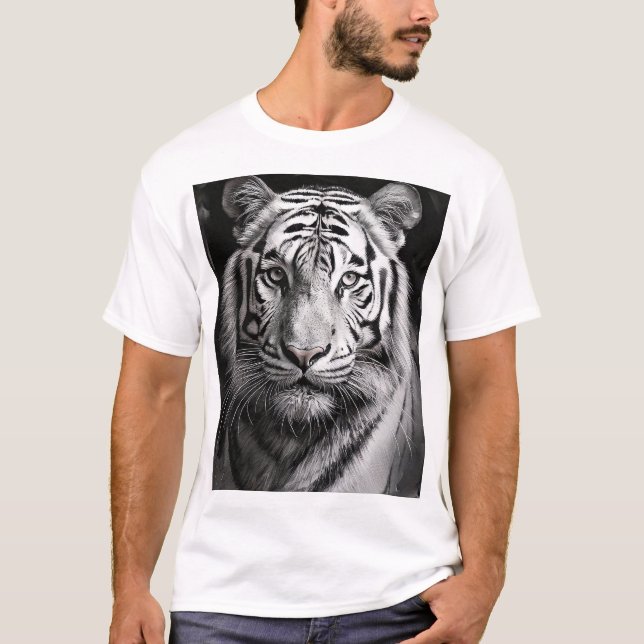 Camiseta Carbón de tigre blanco (Anverso)