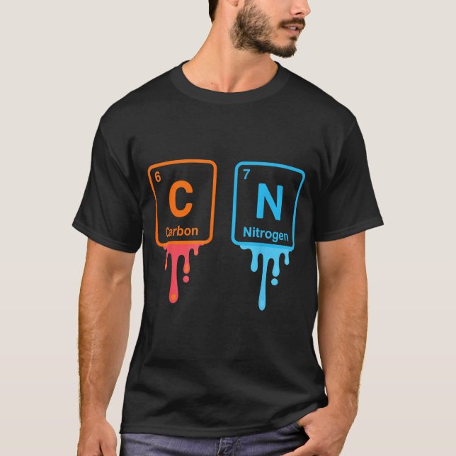 Camiseta Carbon Nitrogen Science Design Fun Chemistry Lover (Anverso)