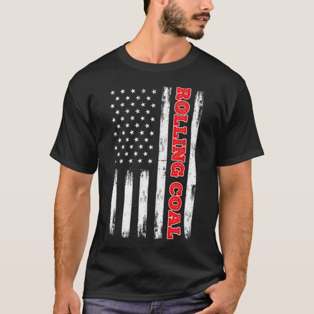 Camiseta Carbón rodante Diesel Bandera Americana Turbo Cami (Anverso)
