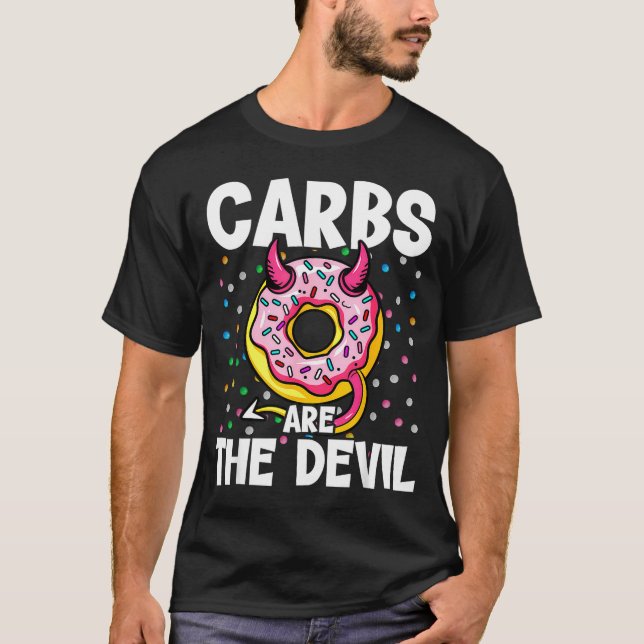 Camiseta Carbs Are The Devil Funny Donut Diet New Year's Re (Anverso)