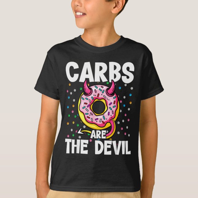Camiseta Carbs Are The Devil Funny Donut Diet New Year's Re (Anverso)