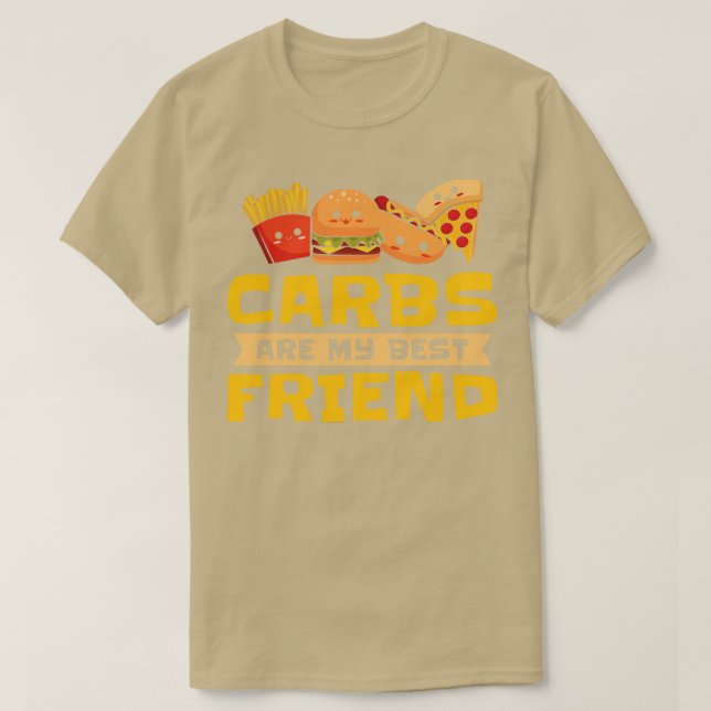 Camiseta Carbs Mejor Amigo Salud de Comida Rápida (Diseño del anverso)
