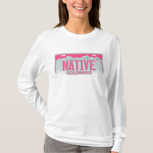Camiseta Carcasa de matrícula rosa para damas nativas de Co