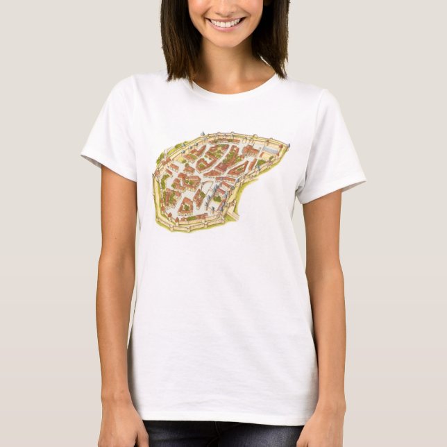 Camiseta Carcasona Francia. Visión aérea (Anverso)