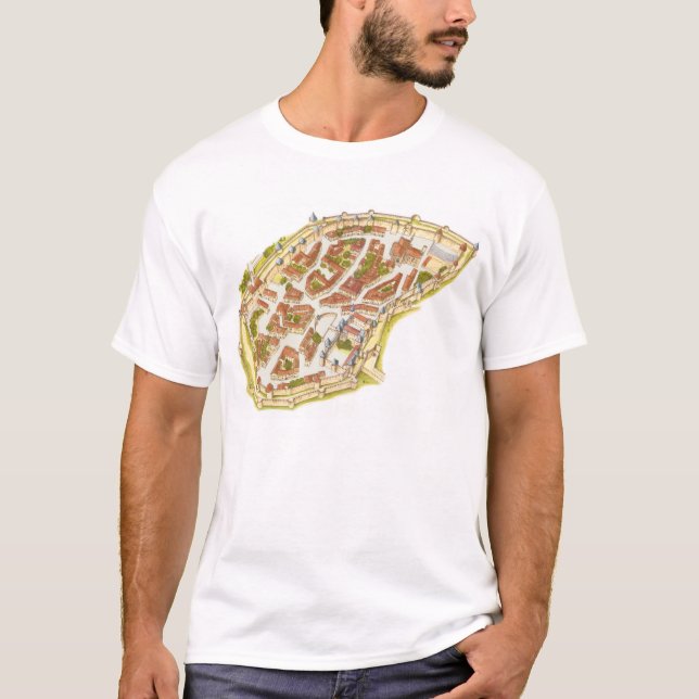 Camiseta Carcasona Francia. Visión aérea (Anverso)
