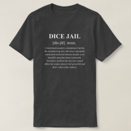 Camiseta Cárcel de Dados Definición Divertida Con Texto Bla