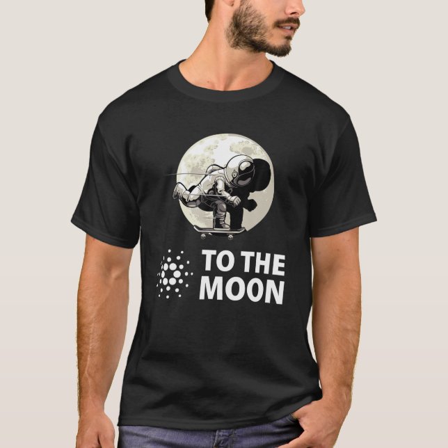 Camiseta Cardano A La Luna , Astronauta Cardano ADA Crypto (Anverso)