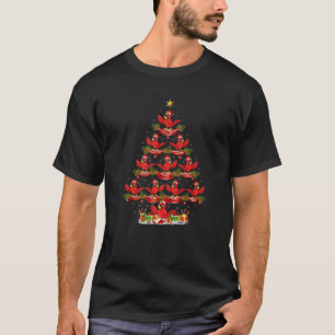 Camiseta Cardenal Bird Xmas Tree Light Cardinal Christma