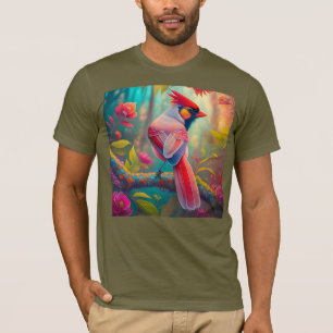 Camiseta Cardenal Macho de Aves de Fantasía