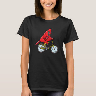 Camiseta Cardenal Norte Cardenal De Pájaro Rojo En Biciclet