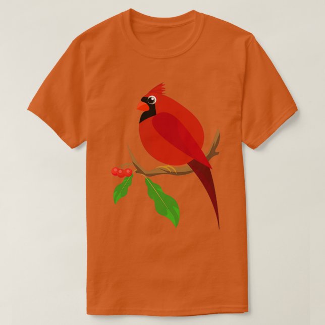 Camiseta Cardenal Rojo Ave Aves Aves Amantes (Diseño del anverso)