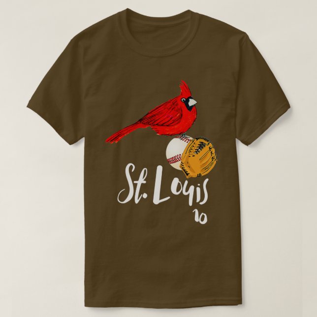 Camiseta Cardenal rojo de San Luis Número 10 Arte de Béisbo (Diseño del anverso)