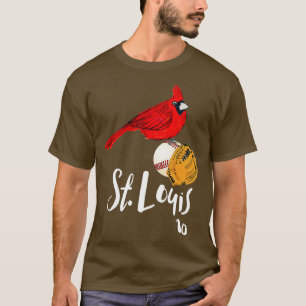 Camiseta Cardenal rojo de San Luis Número 10 Arte de Béisbo