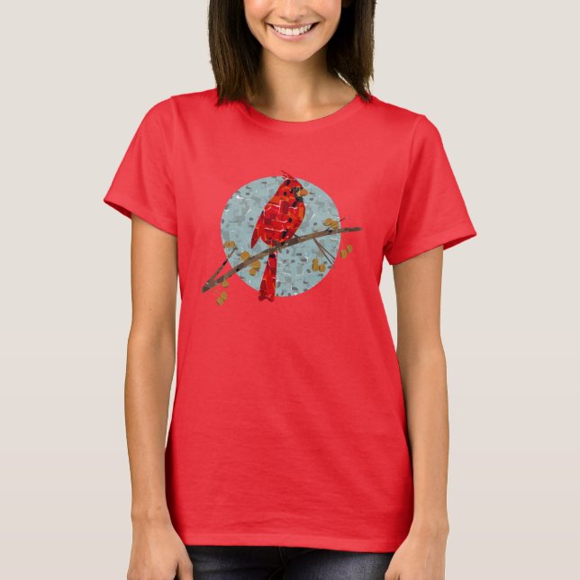 Camiseta Cardenal Rojo, el ave de la Navidad (Anverso)