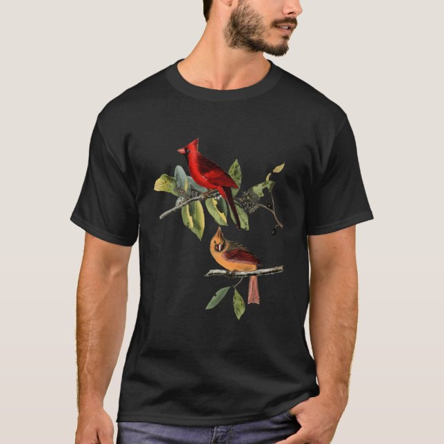 Camiseta Cardenal Rojo Pájaro Hembra Para Pájaro Cardinal (Anverso)