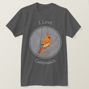 Camiseta Cardenal sobre pintura de bifurcaciones - Arte de 