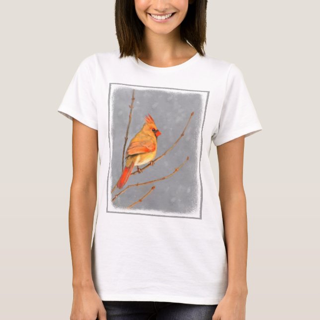 Camiseta Cardenal sobre pintura de bifurcaciones - Arte de  (Anverso)