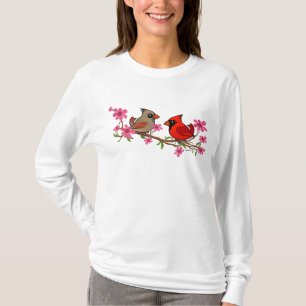 Camiseta Cardenales del norte en rama de florecimiento