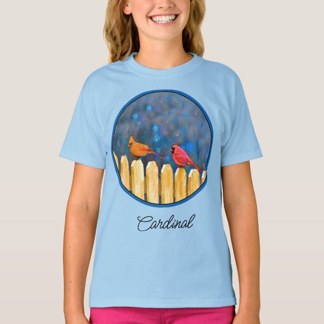 Camiseta Cardenales sobre la pintura de la cerca - Original (Anverso)