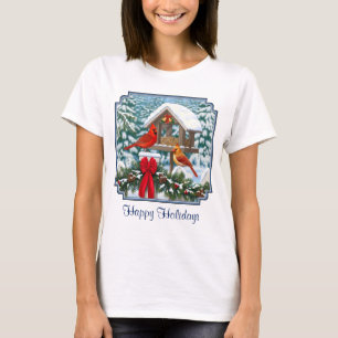 Camiseta Cardenales y Navidades Alimentador de aves