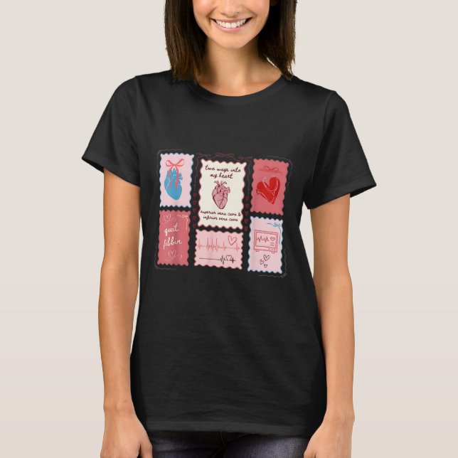 Camiseta Cardiac Nurse Scalloped Stamp Heart Anatomy Coquet (Anverso)