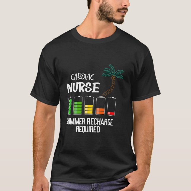 Camiseta Cardiac Nurse Summer Vacation Recharge Nurse (Anverso)