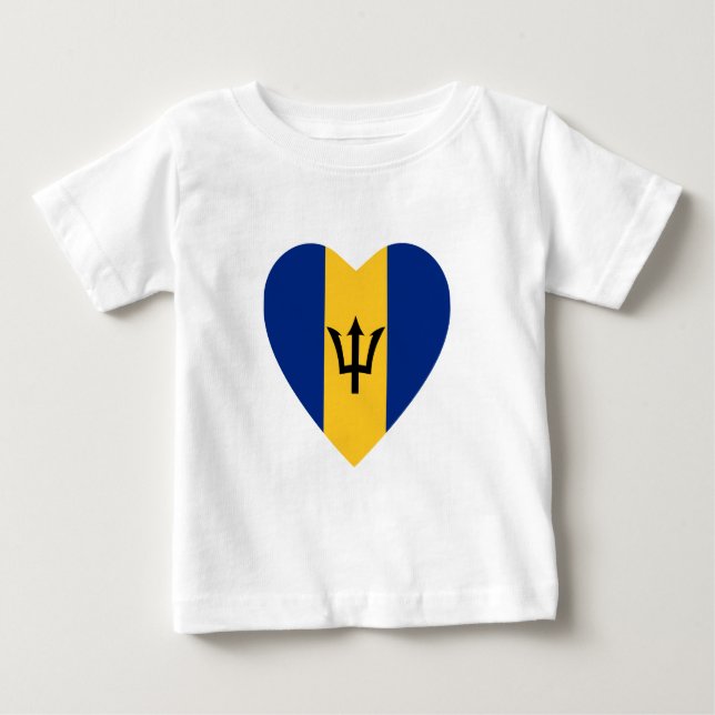 Camiseta cardíaca con bandera de Barbados (Anverso)