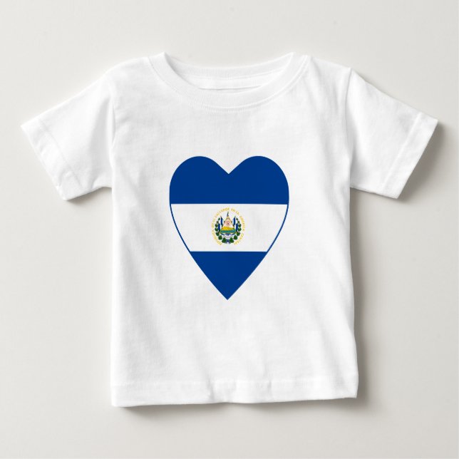 Camiseta cardíaca con bandera de El Salvador (Anverso)