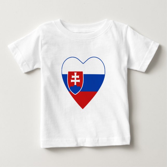 Camiseta cardíaca con bandera de Eslovaquia (Anverso)