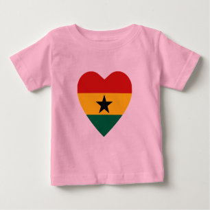 Camiseta cardíaca con bandera de Ghana
