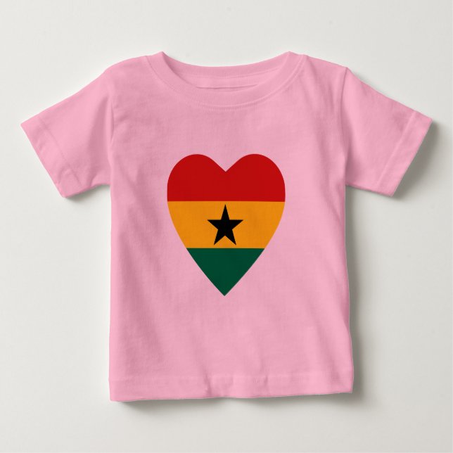 Camiseta cardíaca con bandera de Ghana (Anverso)