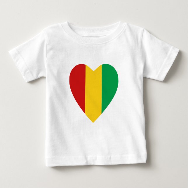 Camiseta cardíaca con bandera de Guinea-Conakry (Anverso)