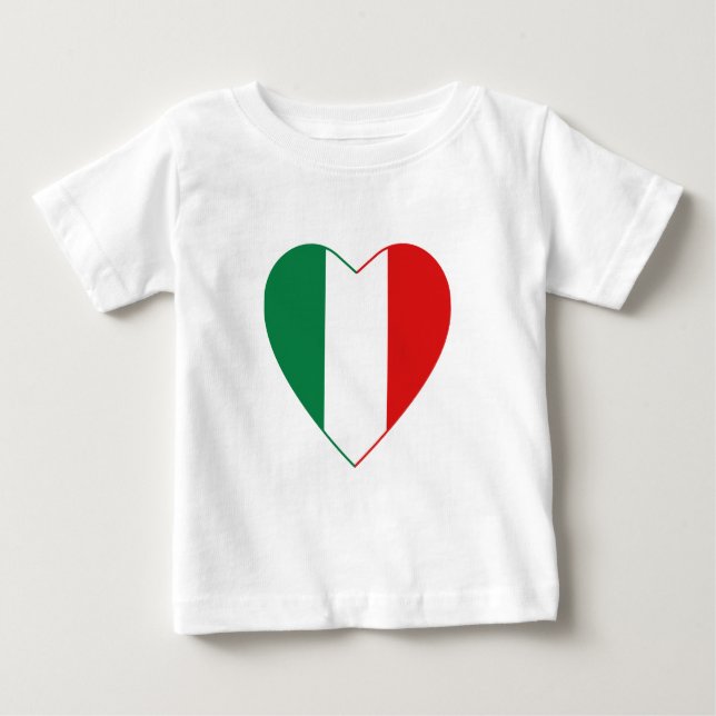 Camiseta cardíaca con bandera de Italia (Anverso)