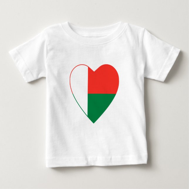 Camiseta cardíaca con bandera de Madagascar (Anverso)