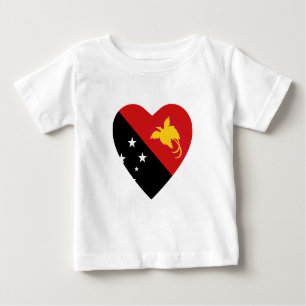 Camiseta cardíaca con bandera de Papúa Nueva Guine