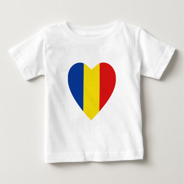 Camiseta cardíaca con bandera de Rumania (Anverso)