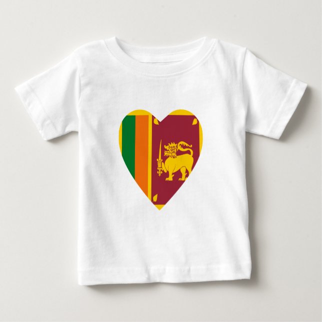 Camiseta cardíaca con bandera de Sri Lanka (Anverso)