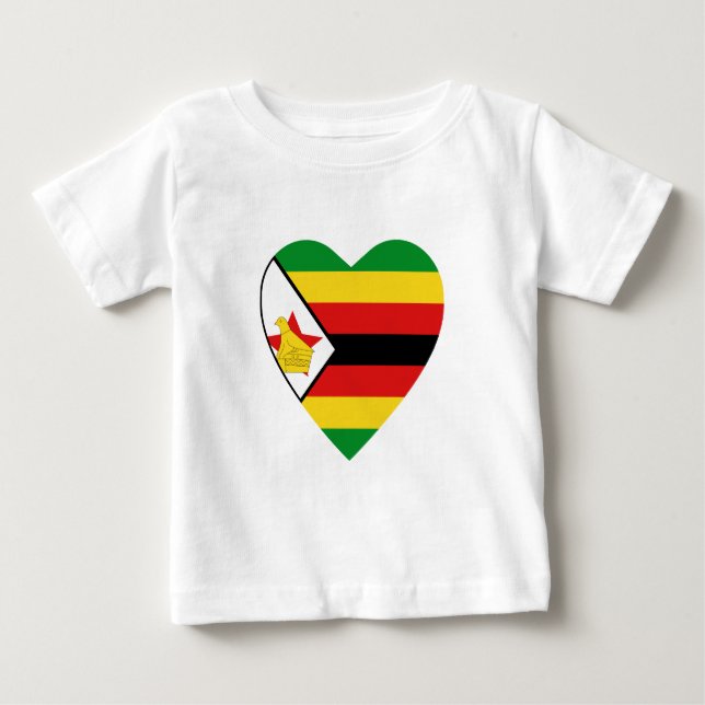 Camiseta cardíaca con bandera de Zimbabue (Anverso)