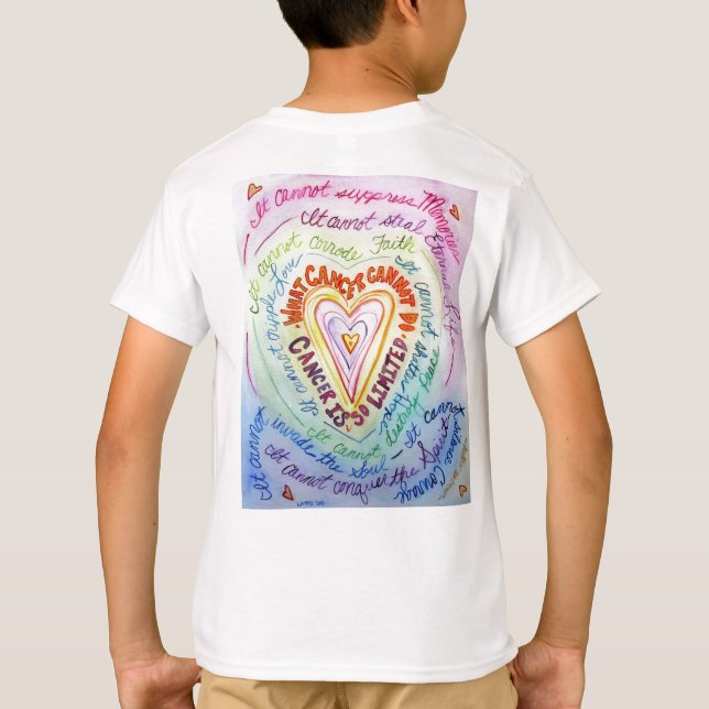 Camiseta cardíaca con cáncer de arcoiris (Reverso)
